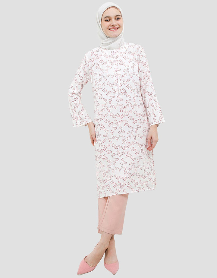 Arjuna Weda Regular Fit Ranting Daun Tunik Wanita