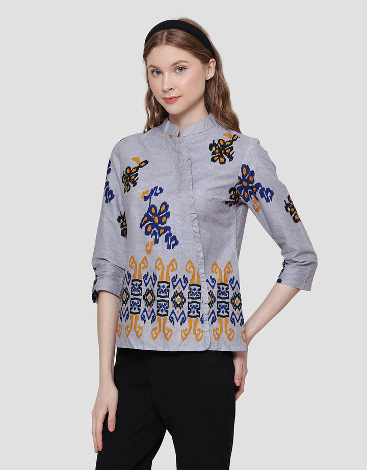 Arjuna Weda Regular Fit Batik Singket Raster Blouse for Women