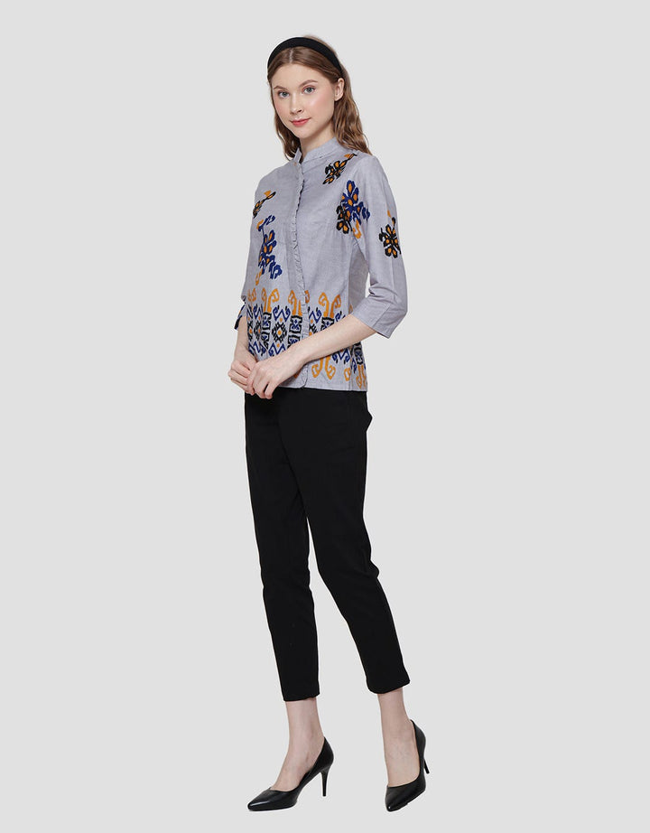 Arjuna Weda Regular Fit Batik Singket Raster Blouse for Women