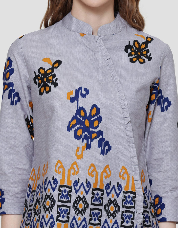 Arjuna Weda Regular Fit Batik Singket Raster Blouse for Women