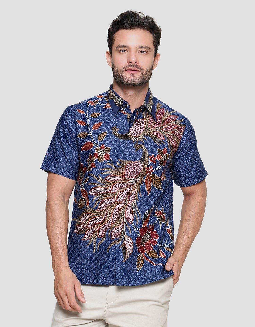 Arjuna Weda Hem Body Fit Cendrawasih Kemeja Batik Pria
