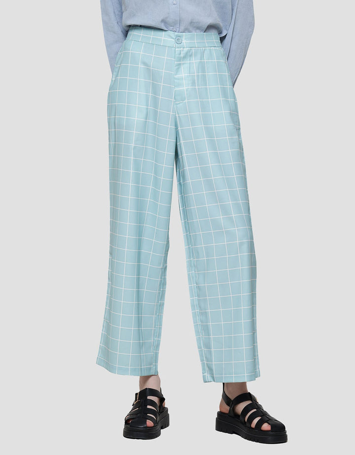 Nevada Woven Check Small Square Poly Women's Long Pants