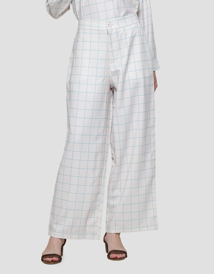 Nevada Woven Check Small Square Poly Women's Long Pants