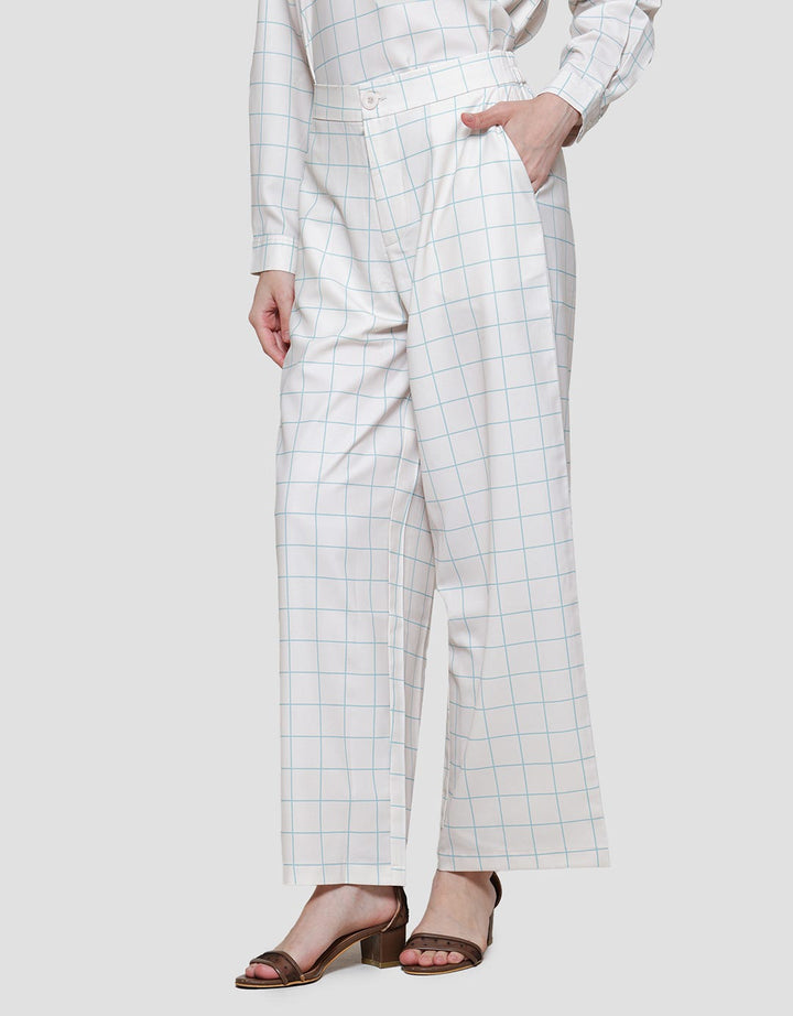 Nevada Woven Check Small Square Poly Women's Long Pants