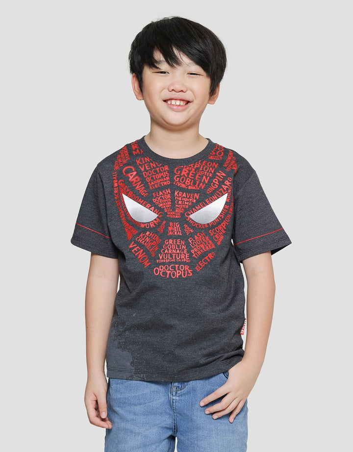 Marvel Spiderman Face Wording Boys T-Shirt