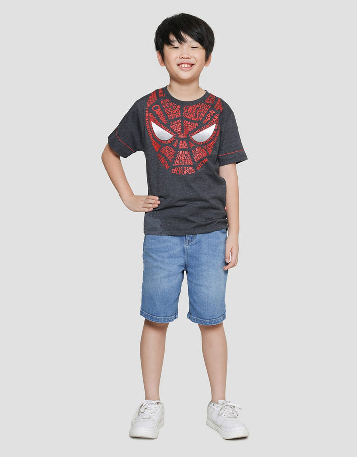 Marvel Spiderman Face Wording Boys T-Shirt