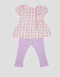 Pipiniko Ruffle Plaid Lok Baju Set Anak Perempuan