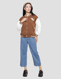 Disney Print Mickey Mouse Jaket Varsity Wanita