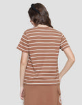 Disney Stripe Mickey Sport Kaos Lengan Pendek Wanita