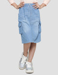 Little M Midski3 Woven Cargo With Stopper Rok Midi Anak Perempuan