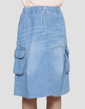 Little M Midski3 Woven Cargo With Stopper Rok Midi Anak Perempuan
