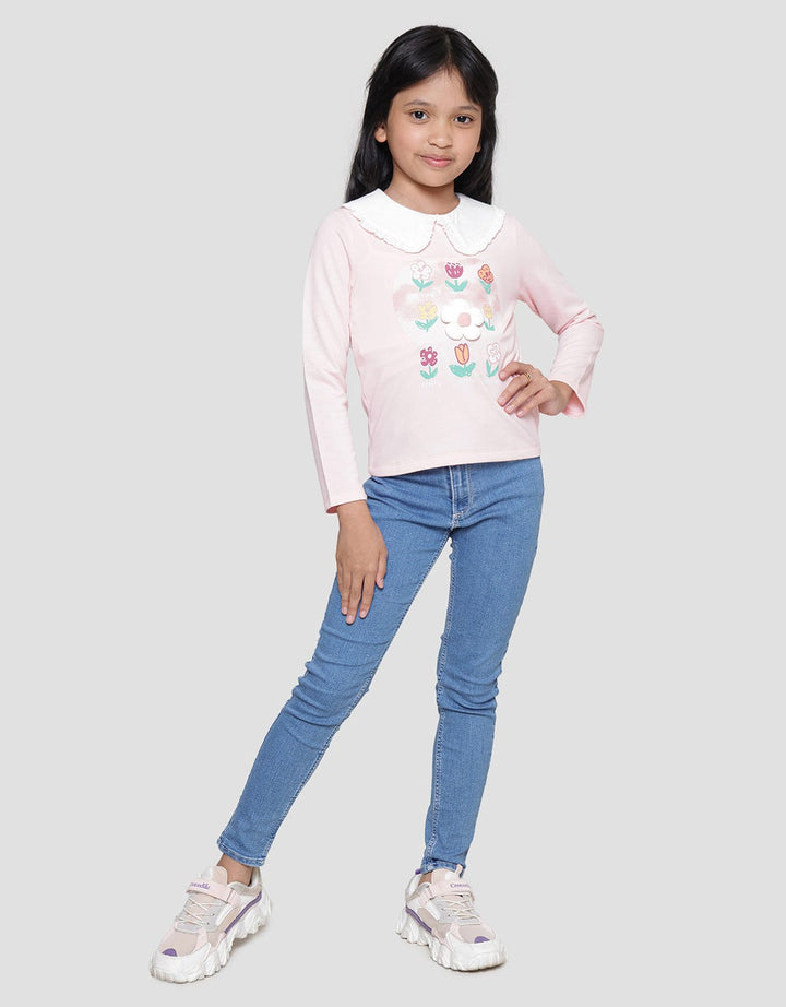 Little M Soft Floral Kaos Anak Perempuan