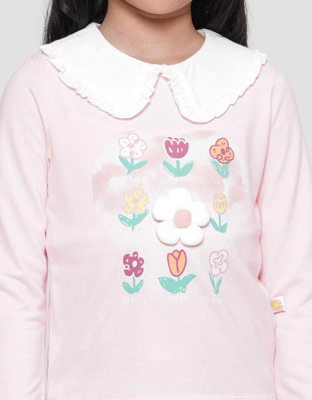 Little M Soft Floral Kaos Anak Perempuan