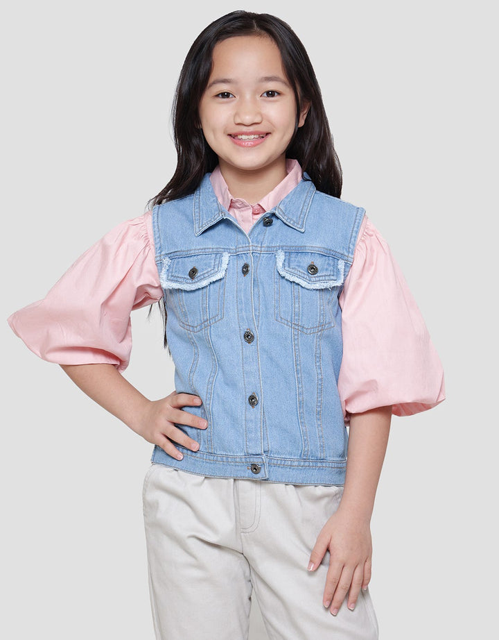 Little M Drop Needle 1 Vest Denim Anak Perempuan