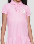 Little M Unicorn Embroidery Midi Dress Collared Girls