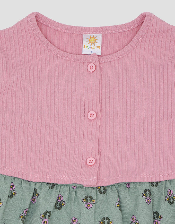 Little M Corduray Print Midi Dress Vest for Girls