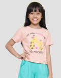 Little M Girrafe My Mom Loves Me Print Girls Short Sleeve T-Shirt