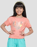 Little M Mommys Mini Print Kaos Lengan Pendek Anak Perempuan