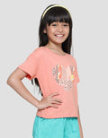 Little M Mommys Mini Print Kaos Lengan Pendek Anak Perempuan