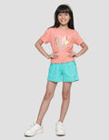 Little M Mommys Mini Print Kaos Lengan Pendek Anak Perempuan