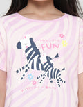Little M Full Print Zebra Kaos Lengan Pendek Anak Perempuan