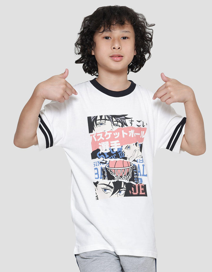 Nevada Print Outline Anime Boys Short Sleeve T-Shirt