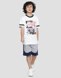 Nevada Print Outline Anime Boys Short Sleeve T-Shirt