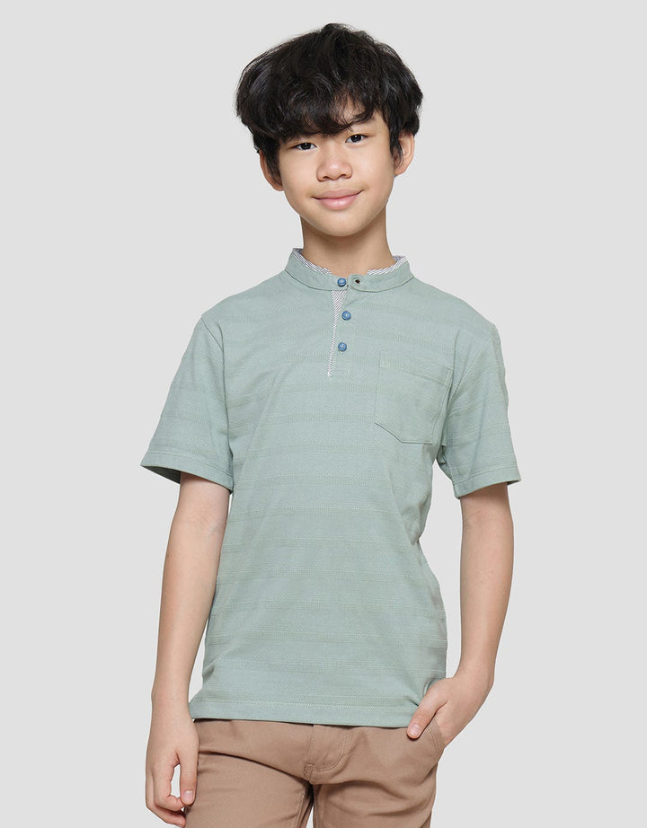 Nevada Henley Textured With Pocket Kaos Lengan Pendek Anak Laki-Laki