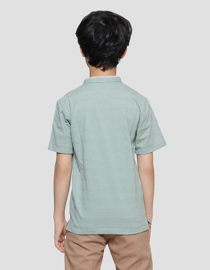 Nevada Henley Textured With Pocket Kaos Lengan Pendek Anak Laki-Laki