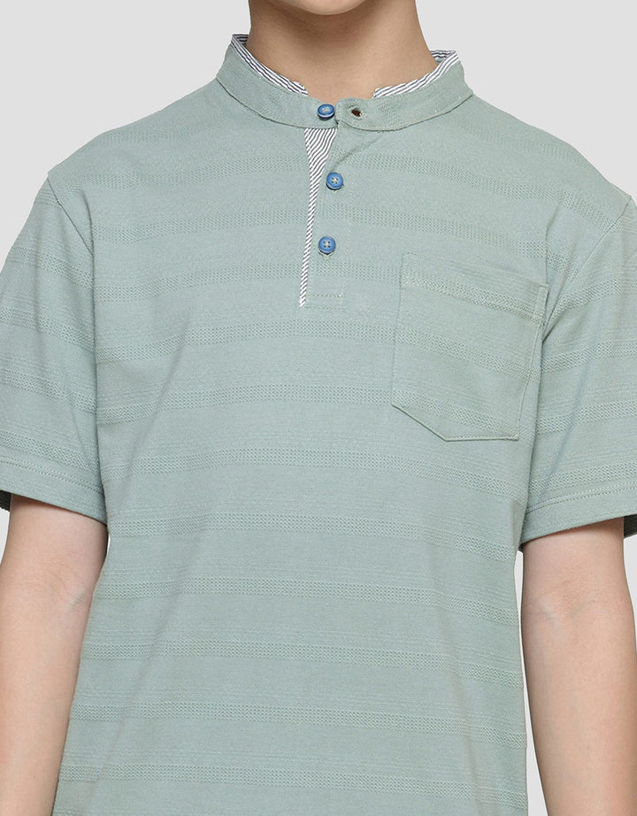 Nevada Henley Textured With Pocket Kaos Lengan Pendek Anak Laki-Laki