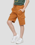 Nevada Knit Solid Cargo Boys Shorts