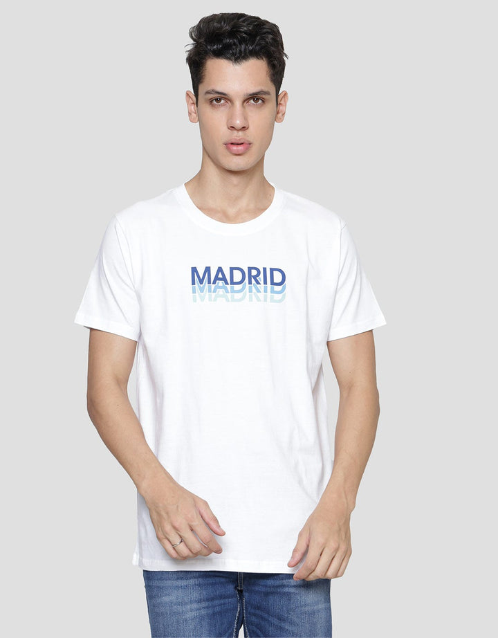 T Zone Big Size Print Theme City Madrid Men's Short Sleeve T-Shirt