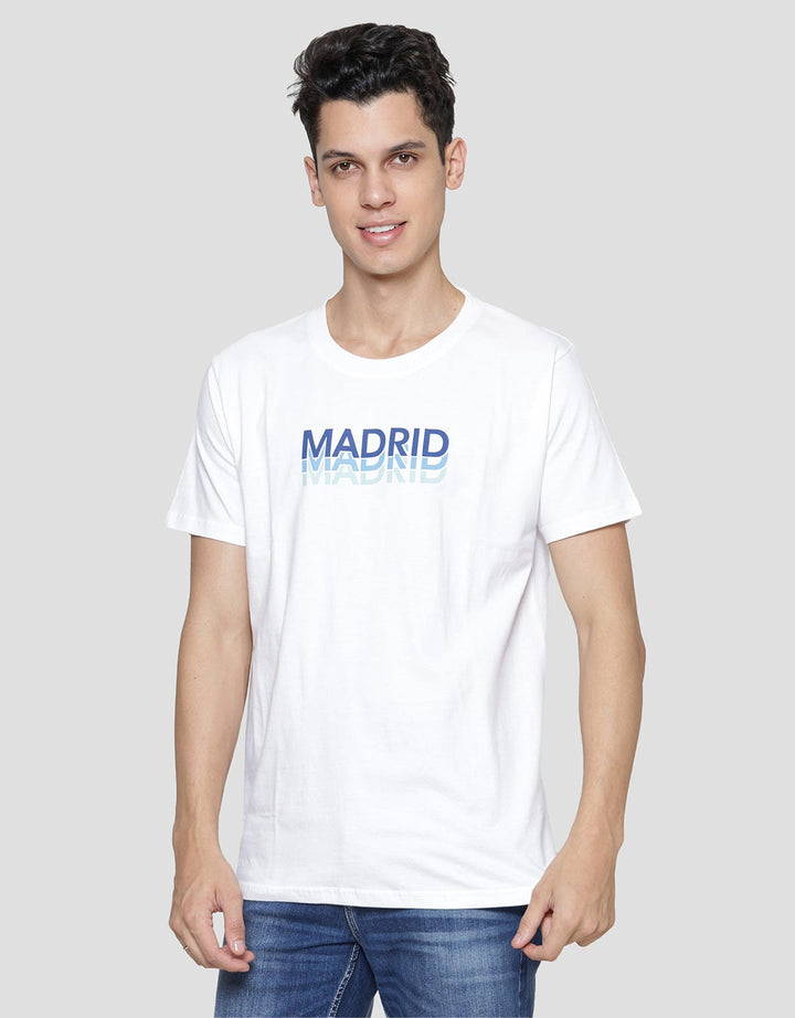 T Zone Big Size Print Theme City Madrid Men's Short Sleeve T-Shirt