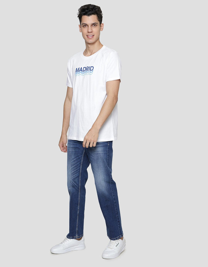 T Zone Big Size Print Theme City Madrid Men's Short Sleeve T-Shirt