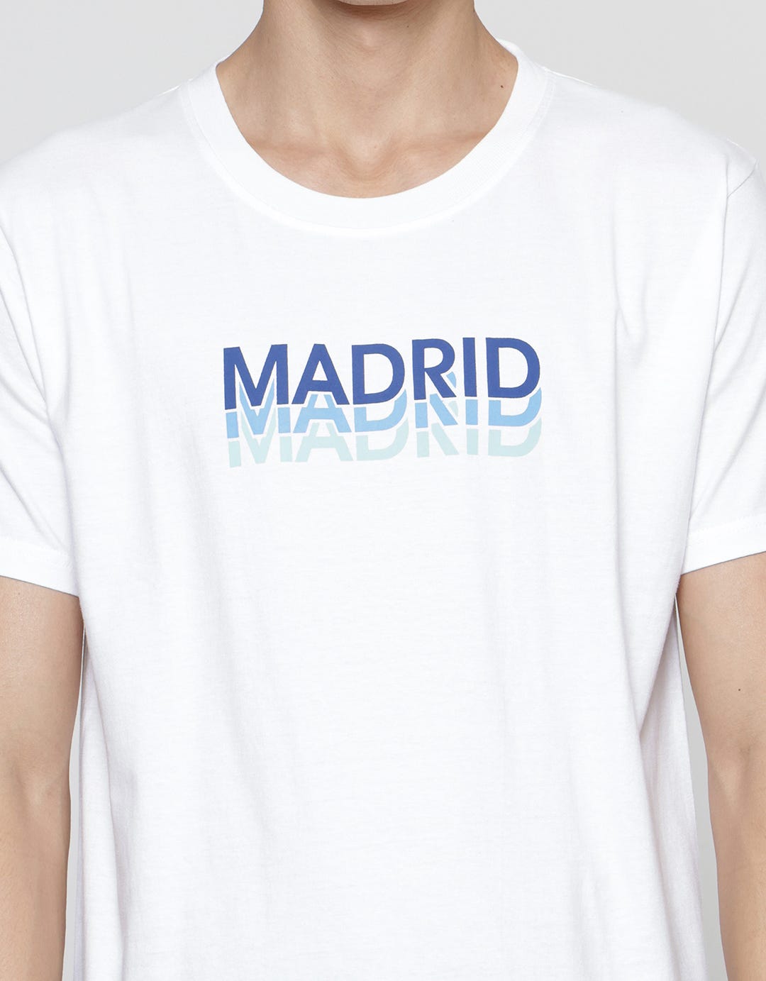 T Zone Big Size Print Theme City Madrid Men's Short Sleeve T-Shirt