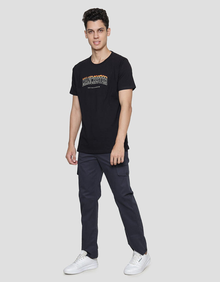 T Zone Big Size Print Theme City Manchester Kaos Lengan Pendek Pria