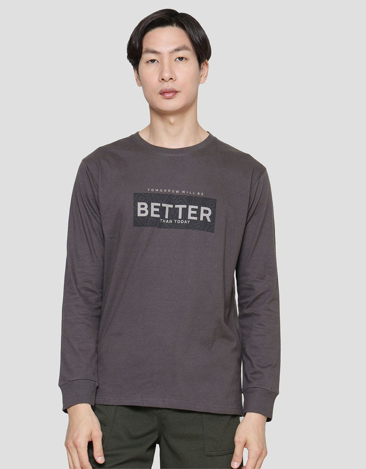 T Zone Print Better Than Kaos Lengan Panjang Pria