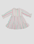 Pipiniko Stripe Lurex Sliver 2 Layers Midi Dress for Girls