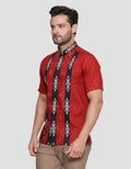 Arjuna Weda Hem Body Fit Songket Men's Batik Shirt