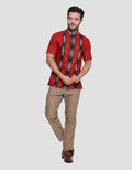 Arjuna Weda Hem Body Fit Songket Men's Batik Shirt
