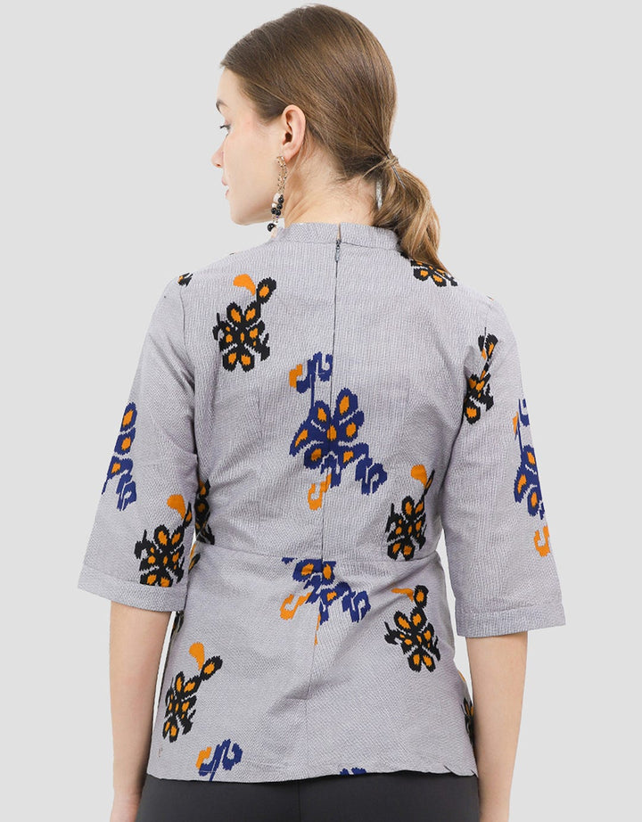 Arjuna Weda Regular Fit Batik Singket Raster Blouse for Women