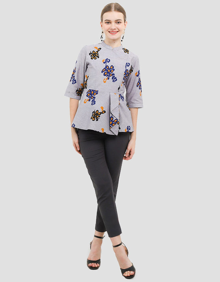 Arjuna Weda Regular Fit Batik Singket Raster Blouse for Women