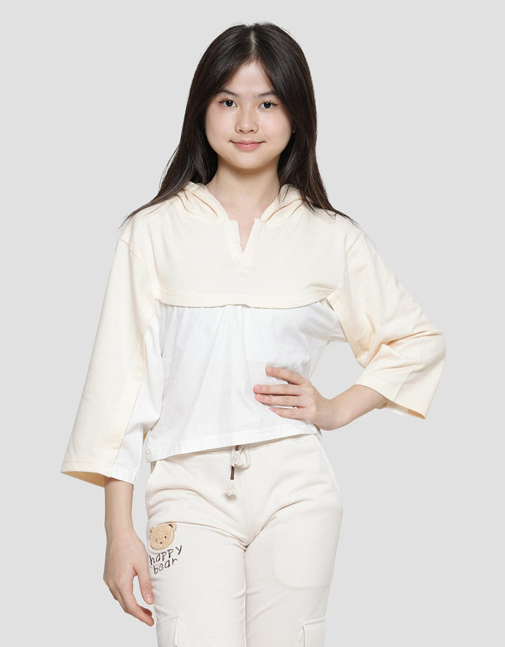Aero Crop Hoody Woven Sweater Anak Perempuan