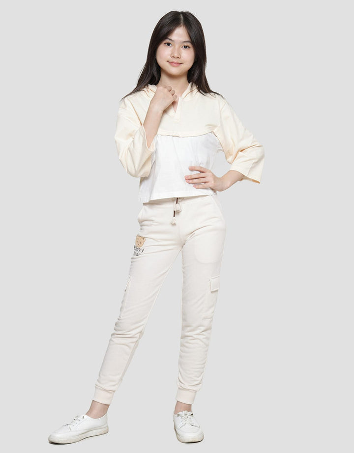 Aero Crop Hoody Woven Sweater Anak Perempuan