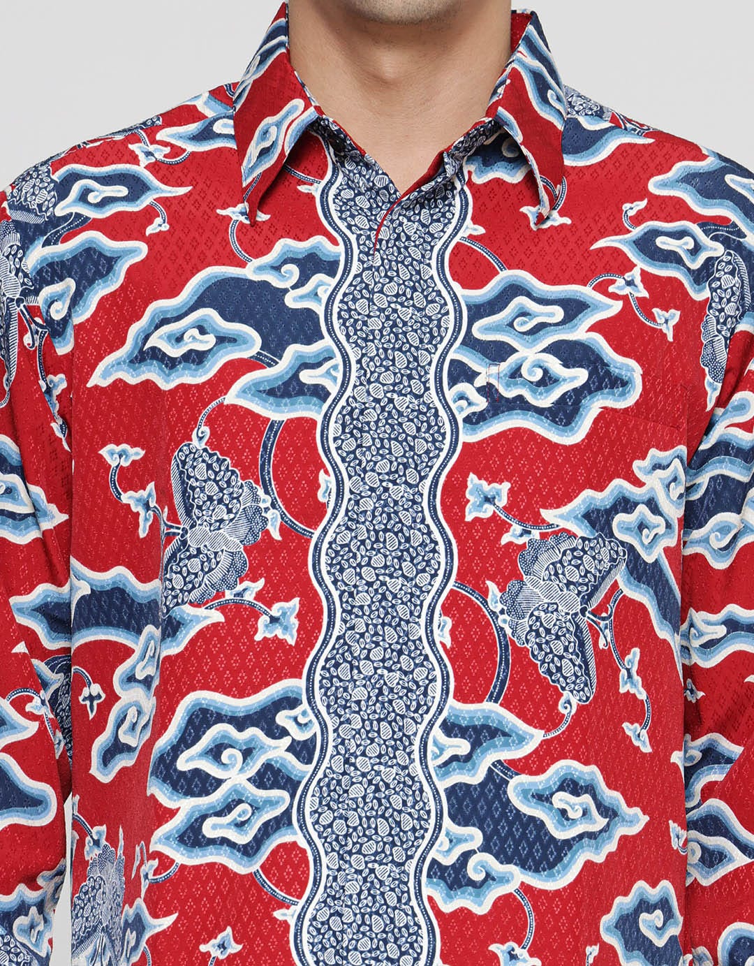 Arjuna Weda Regular Fit Batik Mega Mendung Kupu Kemeja Batik Pria