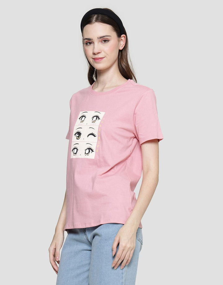 Nevada Anime Eyes Print Women's Short Sleeve T-Shirt