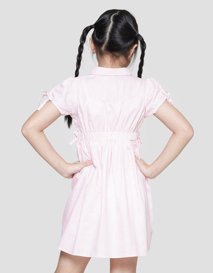 Disney Print Flower Minnie Katun Twill Midi Dress Anak Perempuan