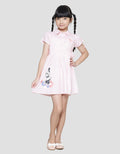 Disney Print Flower Minnie Katun Twill Midi Dress Anak Perempuan
