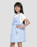 Disney Overall Frozen Ruffle Susun Midi Dress Anak Perempuan