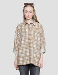 Nevada Check Oversize Kemeja Lengan Panjang Wanita